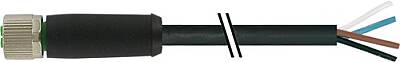7000-P6221-P360750 M12 Power female 0° S-cod. with cable PUR 4x2.5 bk UL/CSA+drag ch. 7.5m - 1