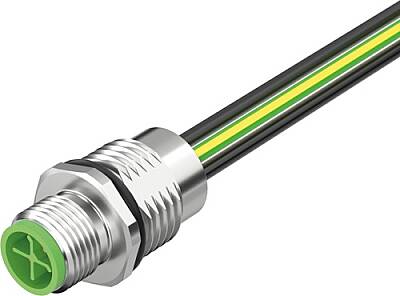 7000-P6281-9960050 M12 Power male recept. S-cod. front PE-X-wires 4x2.5 UL 0,5m - 1