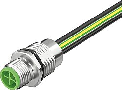 7000-P6281-9960100 M12 Power male recept. S-cod. front PE-X-wires 4x2.5 UL 1m