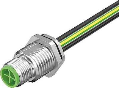 7000-P6285-9960100 M12 Power male recept. S-cod. rear PE-X-wires 4x2.5 UL 1m - 1