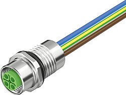 7000-P6291-9450100 M12 Power female recept. S-cod. front PUR-wires 4x1.5 1m