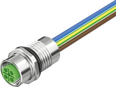7000-P6291-9450150 M12 Power female recept. S-cod. front PUR-wires 4x1.5 1.5m - 1