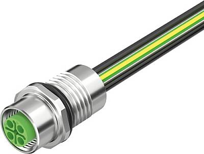 7000-P6291-9960100 M12 Power female recept. S-cod. front PE-X-wires 4x2.5 UL 1m - 1