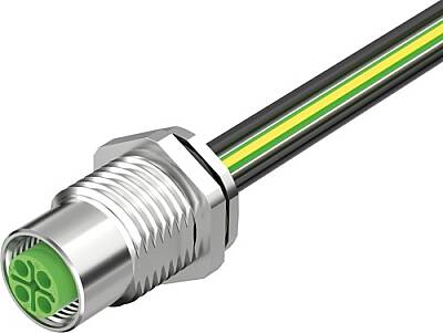 7000-P6295-9960100 M12 Power female recept. S-cod. rear PE-X-wires 4x2.5 UL 1m - 1