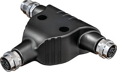 7000-P6901-0000000 T-Coupler M12 Power male S-cod. / 2x female S-cod. 4-pol. - 1