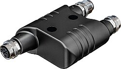 7000-P6903-0000000 h-Coupler M12 Power male S-cod. / 2x female S-cod. 4-pol.