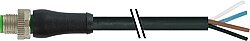 7000-P7201-P071000 M12 Power male 0° T-cod. with cable PUR 4x1.5 bk UL/CSA+drag ch. 10m