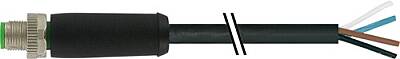 7000-P7201-P370750 M12 Power male 0° T-cod. with cable PUR 4x2.5 bk UL/CSA+drag ch. 7.5m - 1