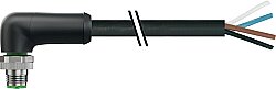 7000-P7211-P370500 M12 Power male 90° T-cod. with cable PUR 4x2.5 bk UL/CSA+drag ch. 5m