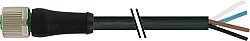 7000-P7221-P072000 M12 Power female 0° T-cod. with cable PUR 4x1.5 bk UL/CSA+drag ch. 20m