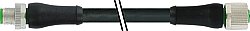 7000-P7241-P070400 M12 Power male 0° / female 0° T-cod. PUR 4x1.5 bk UL/CSA+drag ch. 4m