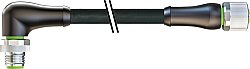7000-P7261-P070500 M12 Power male 90° / female 0° T-cod. PUR 4x1.5 bk UL/CSA+drag ch. 5m
