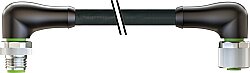 7000-P7271-P070400 M12 Power male 90° / female 90° T-cod. PUR 4x1.5 bk UL/CSA+drag ch. 4m