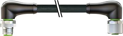 7000-P7271-P070500 M12 Power male 90° / female 90° T-cod. PUR 4x1.5 bk UL/CSA+drag ch. 5m - 1