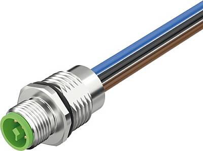7000-P7281-9440100 M12 Power male recept. T-cod. front PUR-wires 4x1.5 1m - 1