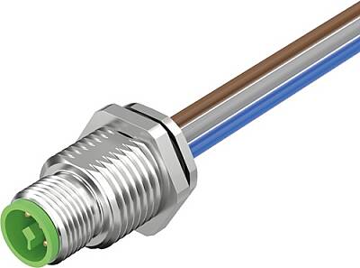 7000-P7285-9440050 M12 Power male recept. T-cod. rear wires PUR 4x1.5 0,5m - 1