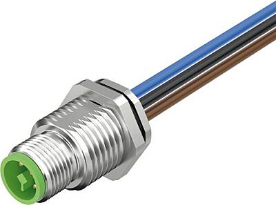 7000-P7285-9970020 M12 Power male recept. T-cod. rear PE-X-wires 4x2.5 UL 0,2m - 1