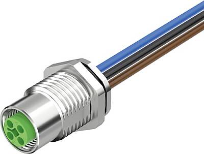 7000-P7295-9440020 M12 Power female recept. T-cod. rear wires PUR 4x1.5 0.2m - 1