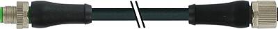 7000-P7651-P070050 M12 Power male 0° T-cod. / female 0° L-cod. PUR 4x1.5 bk UL/CSA+drag ch. 0.5m - 1
