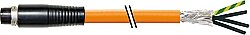 7000-P8001-P123000 MQ15 male 0° with cable shielded 600V AC type 3 PUR 4x1.5 or UL/CSA+drag ch. 30m