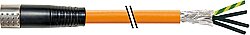 7000-P8021-P122000 MQ15 female 0° with cable shielded 600V AC type 3 PUR 4x1.5 or UL/CSA+drag ch. 20m