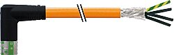 7000-P8032-P133500 MQ15 fem. 90° with cable shielded 600V AC type 3 PUR 4x2.5 or UL/CSA+drag ch. 35m