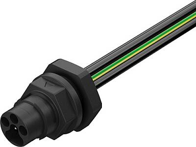 7000-P8081-P920025 MQ15 male recept. front 600V AC type 3 PE-X-wires 4x2.5 UL 0.25m - 1