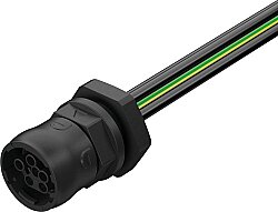 7000-P8091-P920020 MQ15 female recept. front 600V AC type 3 PE-X-wires 4x2.5 UL 0.2m