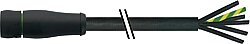 7000-P8121-P630500 MQ15 female 0° with cable 600V AC type 3 PUR 6x2.5 bk UL/CSA+drag ch. 5m