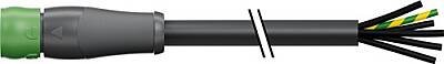 7000-P8128-P630100 MQ15 female 0° with cable 48V DC type 2 PUR 6x2.5 bk UL/CSA+drag ch. 1m - 1