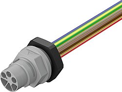 7000-P8188-P860100 MQ15 male recept. front 48V DC type 2 PE-X-wires 3x2.5 + PVC-wires 3x0.14 1m