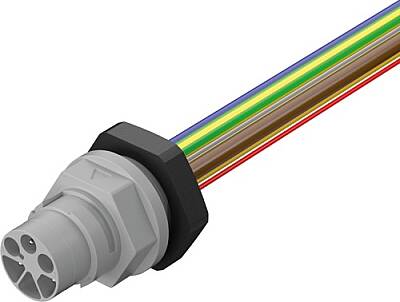 7000-P8188-P860100 MQ15 male recept. front 48V DC type 2 PE-X-wires 3x2.5 + PVC-wires 3x0.14 1m - 1
