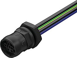 7000-P8191-P950050 MQ15 female recept. front 600V AC type 3 PE-X-wires 6x1.5 UL 0.5m