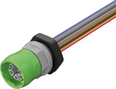7000-P8197-P880020 MQ15 female recept. front 48V DC type 2 PE-X-wires 3x2.5 + PVC-wires 3x0.14 0.2m - 1