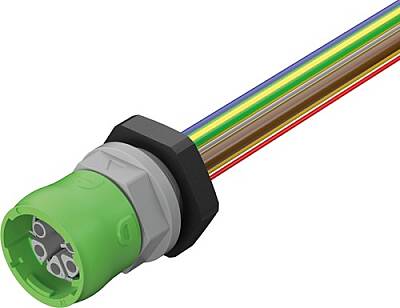 7000-P8198-P860050 MQ15 female recept. front 48V DC type 2 PE-X-wires 3x2.5 + PVC-wires 3x0.14 0.5m - 1