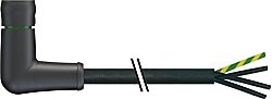 7000-P8231-P360300 MQ15 female 90° with cable 600V AC type 3 PUR 4x2.5 bk UL/CSA+drag ch. 3m