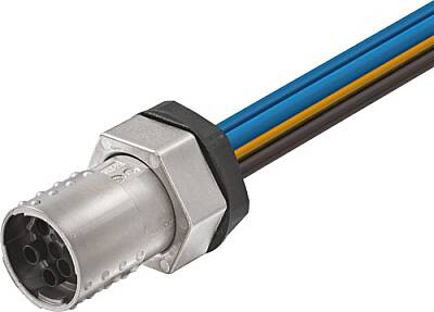 7000-P8291-P820100 MQ15-X-Power fem. receptacle shielded front mount wires PVC 4x2.5 1m - 1