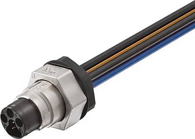7000-P8381-P800025 MQ15-X-Power male receptable shielded front mount wires PVC 6x2.5 0,25m - 1