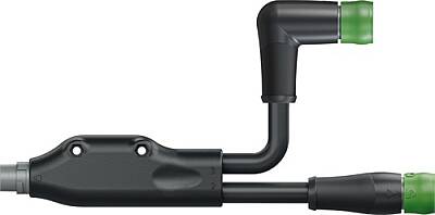 7000-P8NDE-P630200 h-coupler MQ15 male - fem. 0° / fem. 90° 48V DC PUR 6x2.5 bk 2m / PUR 6x2.5 bk 1m - 1