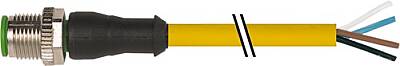 7001-12021-0340300 M12 male 0° A-cod. with cable PUR 4x0.34 ye UL/CSA+drag ch. 3m - 1