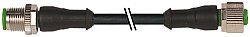 7001-40001-6330150 M12 male 0° / M12 female 0° A-cod. PUR 3x0.34 bk UL/CSA+drag ch. 1.5m