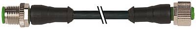 7001-40001-6330150 M12 male 0° / M12 female 0° A-cod. PUR 3x0.34 bk UL/CSA+drag ch. 1.5m - 1