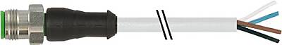 7002-12021-2142500 M12 male 0° A-cod. with cable V2A PVC 4x0.34 gy UL/CSA 25m - 1