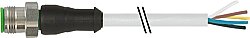 7002-12041-2150300 M12 male 0° A-cod. with cable V2A PVC 5x0.34 gy UL/CSA 3m