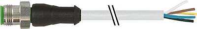 7002-12041-2150300 M12 male 0° A-cod. with cable V2A PVC 5x0.34 gy UL/CSA 3m - 1
