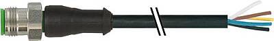 7002-12041-6190150 M12 male 0° A-cod. with cable V2A PVC 5x0.34 gy UL/CSA 1,5m - 1
