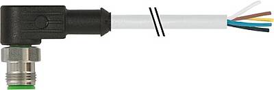 7002-12121-2151000 M12 male 90° A-cod. with cable V2A PVC 5x0.34 gy UL/CSA 10m - 1