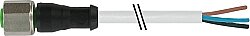 7002-12181-2532000 M12 female 0° A-cod. with cable V2A PUR 3x0.34 gy UL/CSA+robot+drag ch. 20m