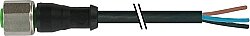 7002-12181-6131000 M12 female 0° A-cod. with cable V2A PVC 3x0.34 bk UL/CSA 10m