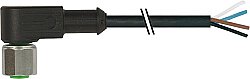 7002-12341-6344000 M12 female 90° A-cod. with cable V2A PUR 4x0.34 bk UL/CSA+drag ch. 40m